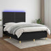 Pat cu arcuri, saltea și LED, negru, 140x190 cm, textil - WALTI WALTI