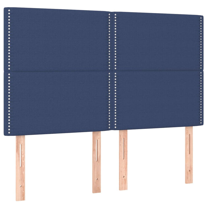Pat cu arcuri, saltea și LED, albastru, 140x190 cm, textil - WALTI WALTI
