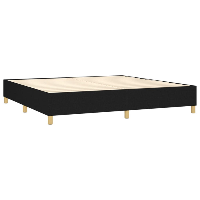 Pat cu arcuri, saltea și LED, negru, 200x200 cm, textil - WALTI WALTI
