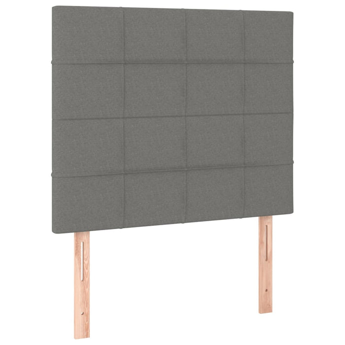 Pat cu arcuri, saltea și LED, gri închis, 100x200 cm, textil - WALTI WALTI