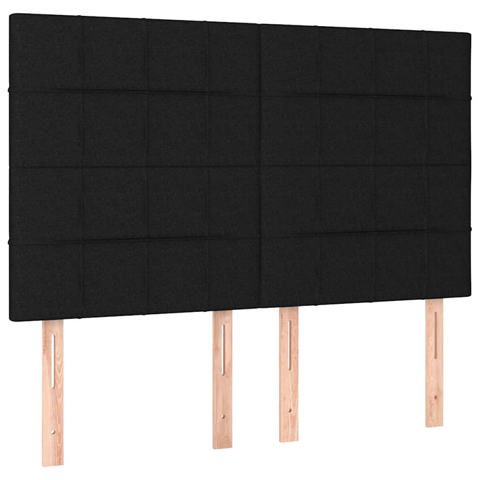 Pat cu arcuri, saltea și LED, negru, 140x190 cm, textil - WALTI WALTI