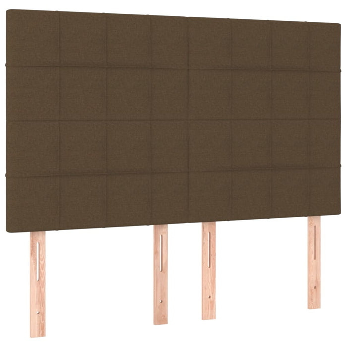 Pat cu arcuri, saltea și LED, maro închis, 140x190 cm, textil - WALTI WALTI