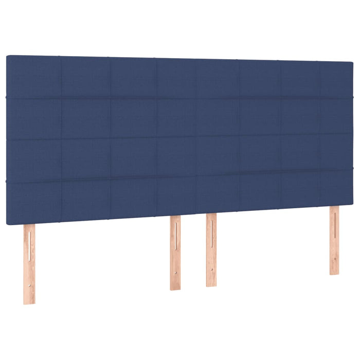 Pat cu arcuri, saltea și LED, albastru, 200x200 cm, textil - WALTI WALTI