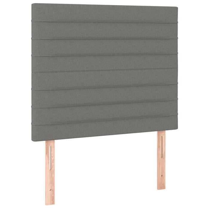 Pat cu arcuri, saltea și LED, gri închis, 100x200 cm, textil - WALTI WALTI