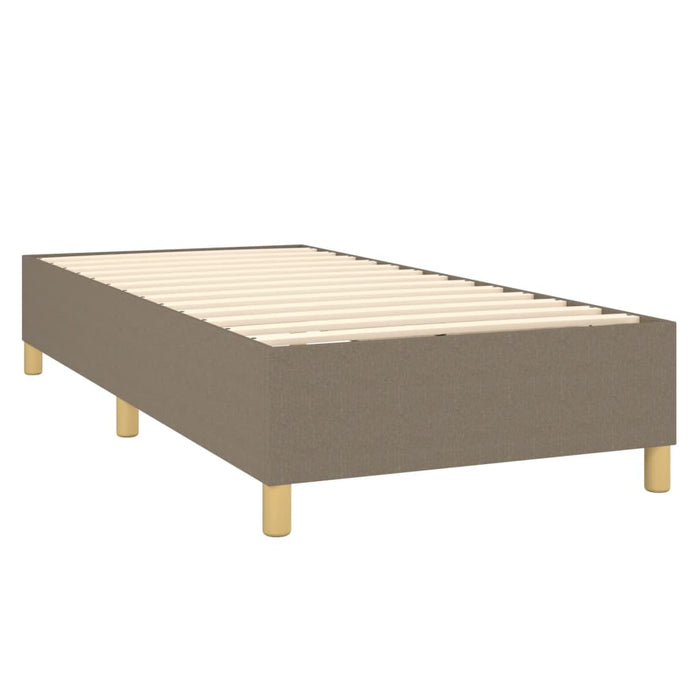 Pat cu arcuri, saltea și LED, gri taupe, 90x190 cm, textil - WALTI WALTI