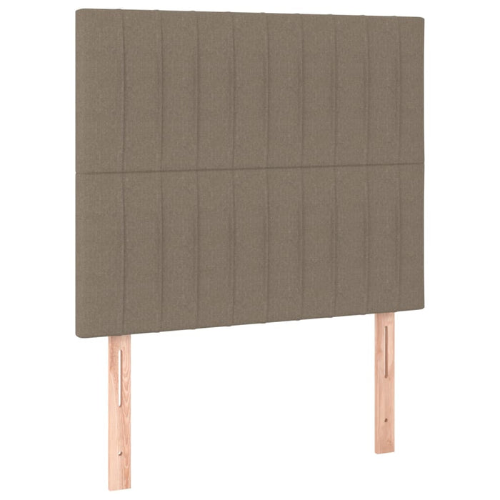 Pat cu arcuri, saltea și LED, gri taupe, 90x190 cm, textil - WALTI WALTI