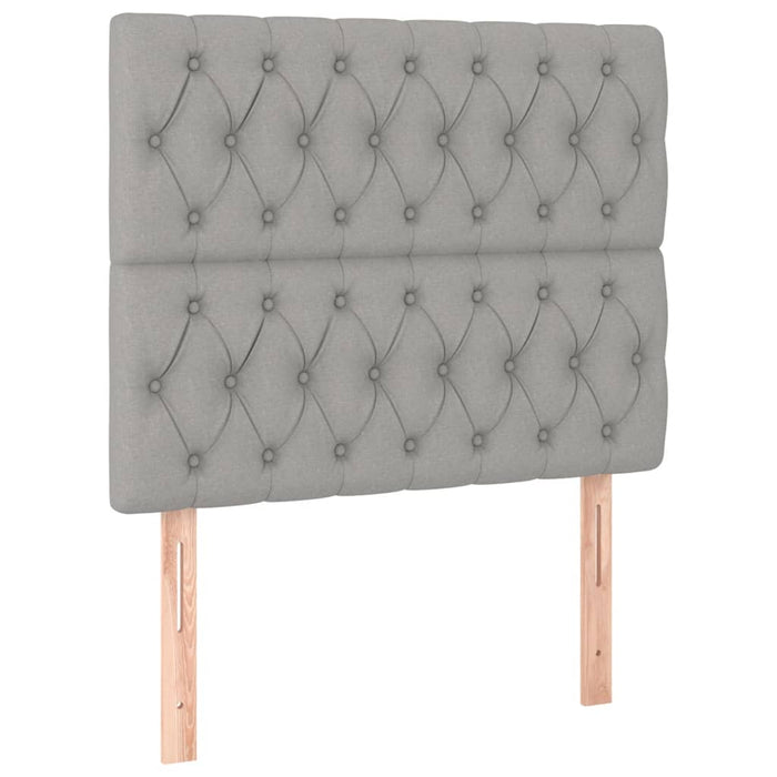 Pat cu arcuri, saltea și LED, gri deschis, 120x200 cm, textil - WALTI WALTI