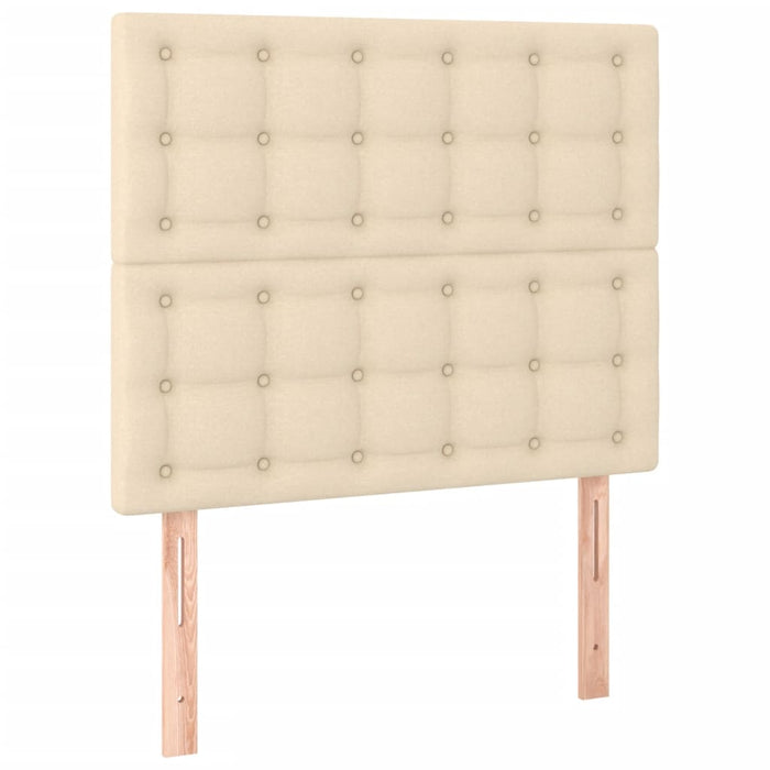 Pat cu arcuri, saltea și LED, crem, 100x200 cm, textil - WALTI WALTI
