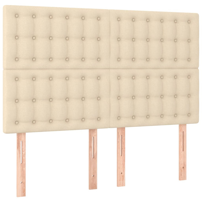 Pat cu arcuri, saltea și LED, crem, 140x190 cm, textil - WALTI WALTI