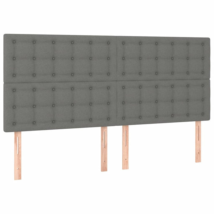 Pat cu arcuri, saltea și LED, gri închis, 200x200 cm, textil - WALTI WALTI