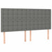 Pat cu arcuri, saltea și LED, gri închis, 200x200 cm, textil - WALTI WALTI
