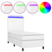 Pat continental cu saltea & LED, alb, 80x200 cm, piele eco - WALTI WALTI