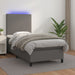 Pat continental cu saltea și LED, gri, 80x200 cm, piele eco - WALTI WALTI