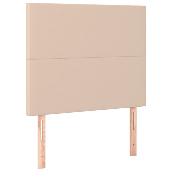 Pat cu arcuri, cu saltea și LED cappuccino 90x190 cm, piele eco - WALTI WALTI