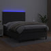 Pat continental cu saltea & LED, negru, 140x190 cm, piele eco - WALTI WALTI