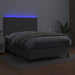 Pat cu arcuri, cu saltea & LED, gri, 140x190 cm, piele eco - WALTI WALTI