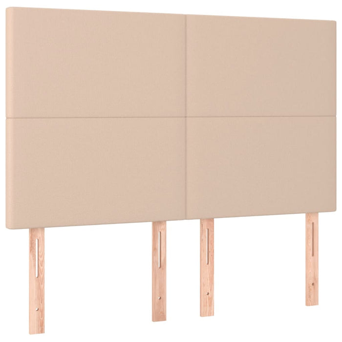 Pat cu arcuri, cu saltea și LED cappuccino 140x190 cm piele eco - WALTI WALTI