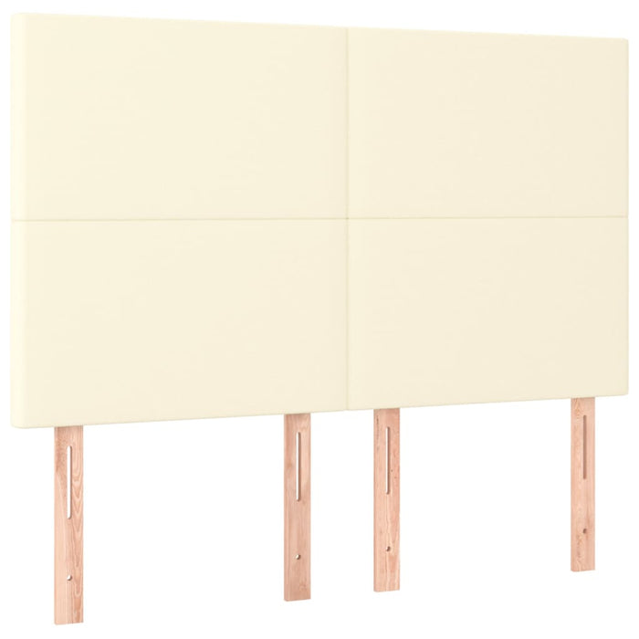 Pat cu arcuri, saltea și LED, crem, 140x200 cm, piele eco - WALTI WALTI