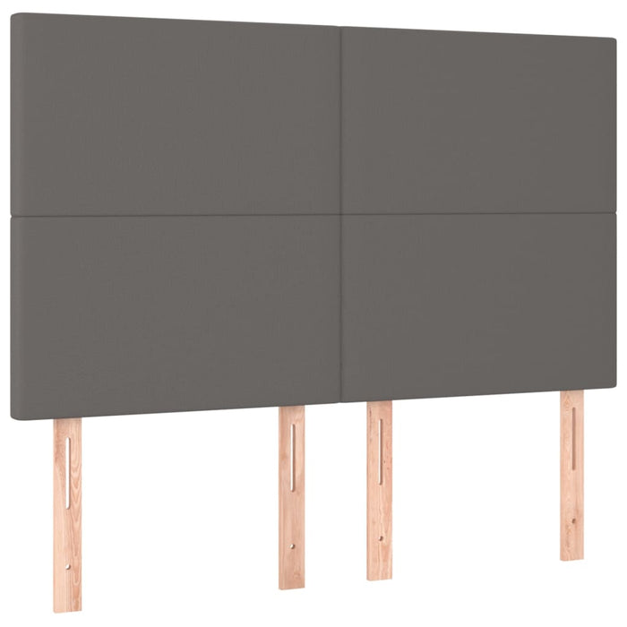 Pat cu arcuri, saltea și LED, gri, 140x200 cm, piele eco - WALTI WALTI