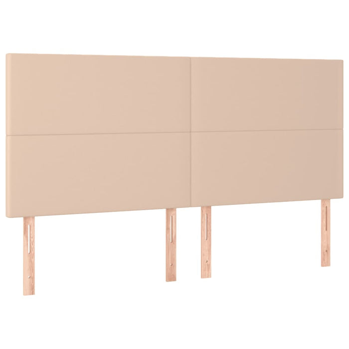Pat cu arcuri, cu saltea și LED cappuccino 180x200 cm piele eco - WALTI WALTI