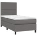 Pat cu arcuri, cu saltea și LED, gri, 90x200 cm, piele eco - WALTI WALTI