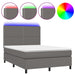 Pat cu arcuri, cu saltea & LED, gri, 140x190 cm, piele eco - WALTI WALTI