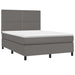 Pat cu arcuri, cu saltea & LED, gri, 140x190 cm, piele eco - WALTI WALTI
