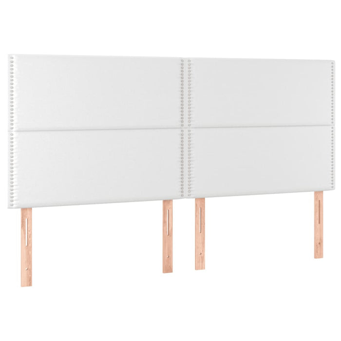 Pat cu arcuri, saltea și LED, alb, 200x200 cm, piele ecologică - WALTI WALTI