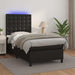 Pat continental cu saltea & LED, negru, 80x200 cm, piele eco - WALTI WALTI