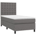 Pat cu arcuri, cu saltea și LED, gri, 90x200 cm, piele eco - WALTI WALTI