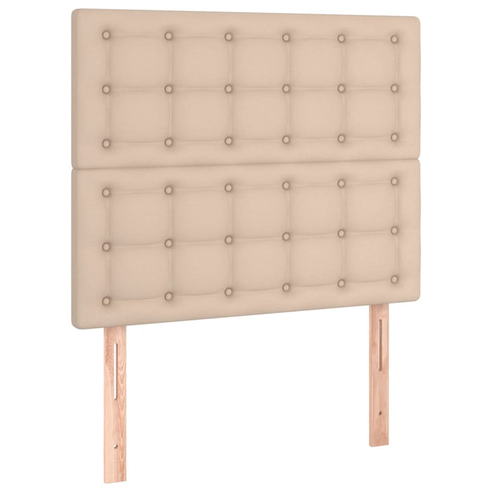 Pat cu arcuri, saltea și LED, cappuccino, 100x200cm, piele eco - WALTI WALTI