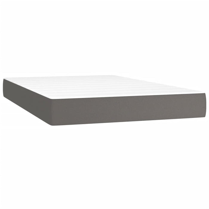 Pat cu arcuri, saltea și LED, gri, 120x200 cm, piele ecologică - WALTI WALTI