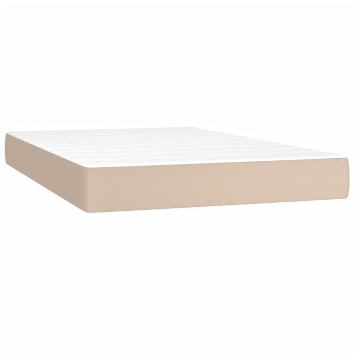 Pat cu arcuri, cu saltea și LED, cappuccino 120x200cm piele eco WALTI