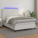 Pat box spring cu saltea, alb, 140x190 cm, piele ecologică - WALTI WALTI