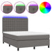 Pat cu arcuri, cu saltea & LED, gri, 140x190 cm, piele eco - WALTI WALTI