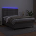 Pat cu arcuri, cu saltea & LED, gri, 140x190 cm, piele eco - WALTI WALTI