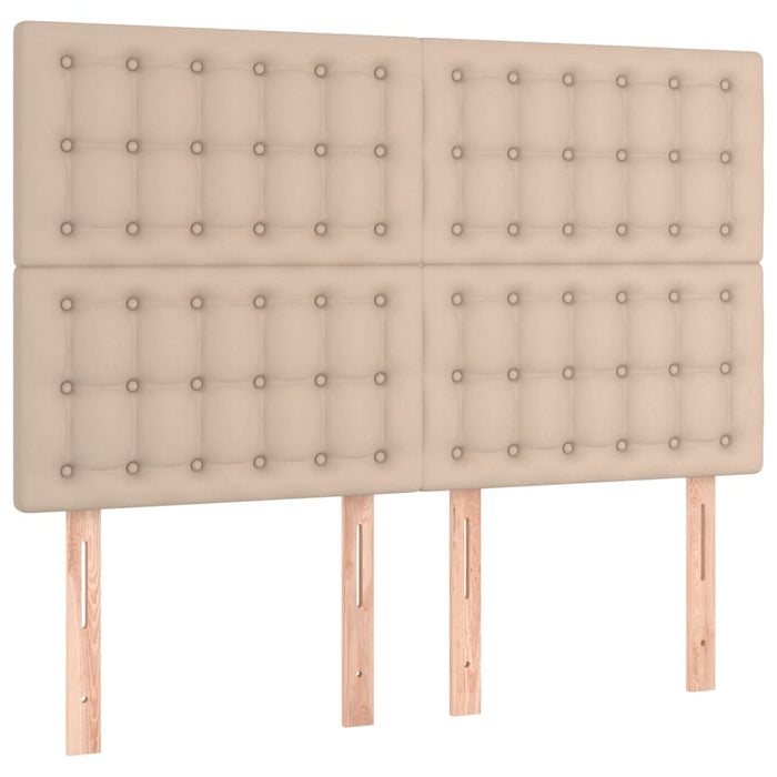 Pat cu arcuri, cu saltea și LED cappuccino 140x190 cm piele eco - WALTI WALTI