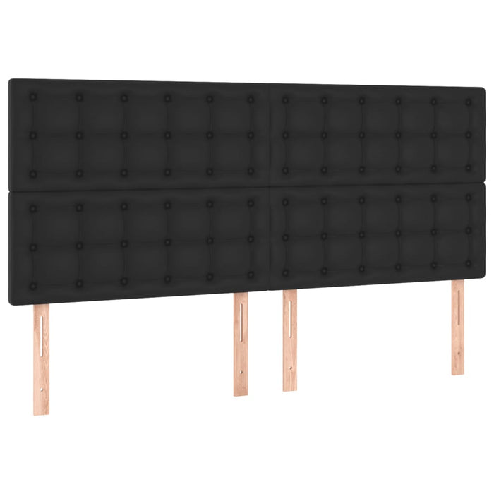 Pat cu arcuri, saltea și LED, negru, 180x200cm, piele ecologică - WALTI WALTI