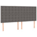 Pat cu arcuri, saltea și LED, gri, 180x200 cm, piele ecologică - WALTI WALTI