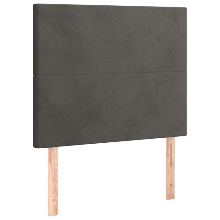 Pat continental cu saltea și LED, gri închis, 80x200 cm catifea - WALTI WALTI