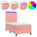 Pat continental cu saltea & LED, roz, 80x200 cm, catifea - WALTI WALTI