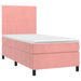 Pat continental cu saltea & LED, roz, 80x200 cm, catifea - WALTI WALTI