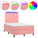 Pat continental cu saltea & LED, roz, 120x200 cm, catifea - WALTI WALTI