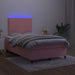 Pat continental cu saltea & LED, roz, 120x200 cm, catifea - WALTI WALTI