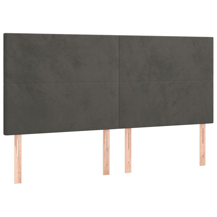 Pat cu arcuri, saltea și LED, gri închis, 180x200 cm, catifea - WALTI WALTI