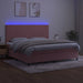 Pat continental cu saltea & LED, roz, 200x200 cm, catifea - WALTI WALTI
