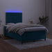 Pat cu arcuri, saltea și LED, albastru, 120x200 cm, catifea - WALTI WALTI