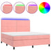 Pat continental cu saltea & LED, roz, 120x200 cm, catifea - WALTI WALTI