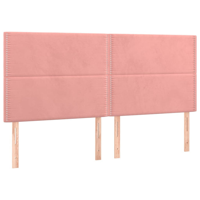 Pat continental cu saltea & LED, roz, 120x200 cm, catifea - WALTI WALTI