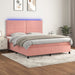 Pat continental cu saltea & LED, roz, 120x200 cm, catifea - WALTI WALTI
